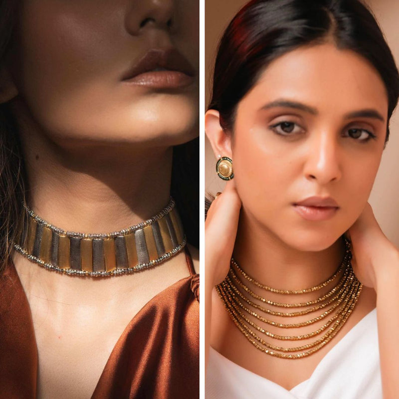 Sitara Choker & 7 layered Ruhi Necklace  (Combo Deal)