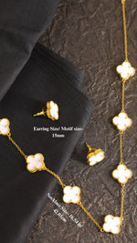 Luxurious 18k Gold Plating Four-Leaf Clover Jewelry Set - Necklace, Bracelet & Earrings (Combo Deal)
