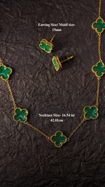 Luxurious 18k Gold Plating Four-Leaf Clover Jewelry Set - Necklace, Bracelet & Earrings (Combo Deal)