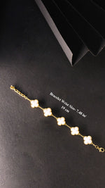 Luxurious 18k Gold Plating Four-Leaf Clover Jewelry Set - Necklace, Bracelet & Earrings (Combo Deal)
