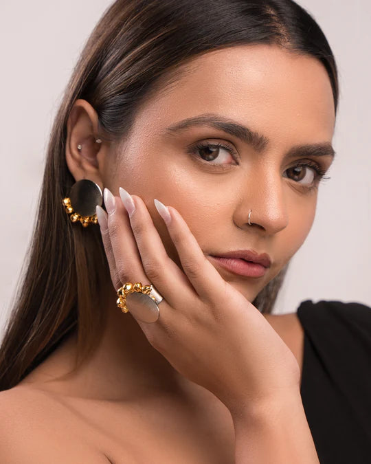 Ghungroo Glam Set – Bracelet, Ring, Studs & Danglers (4-Piece Collection)
