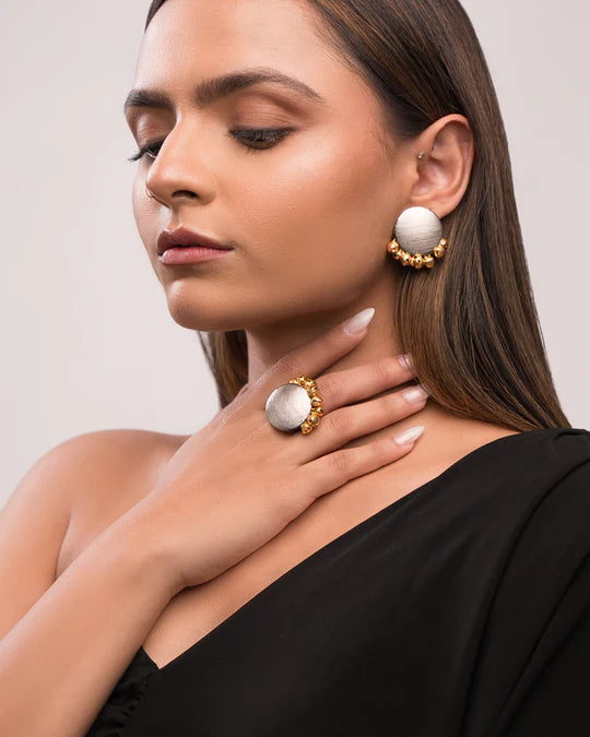 Ghungroo Glam Set – Bracelet, Ring, Studs & Danglers (4-Piece Collection)