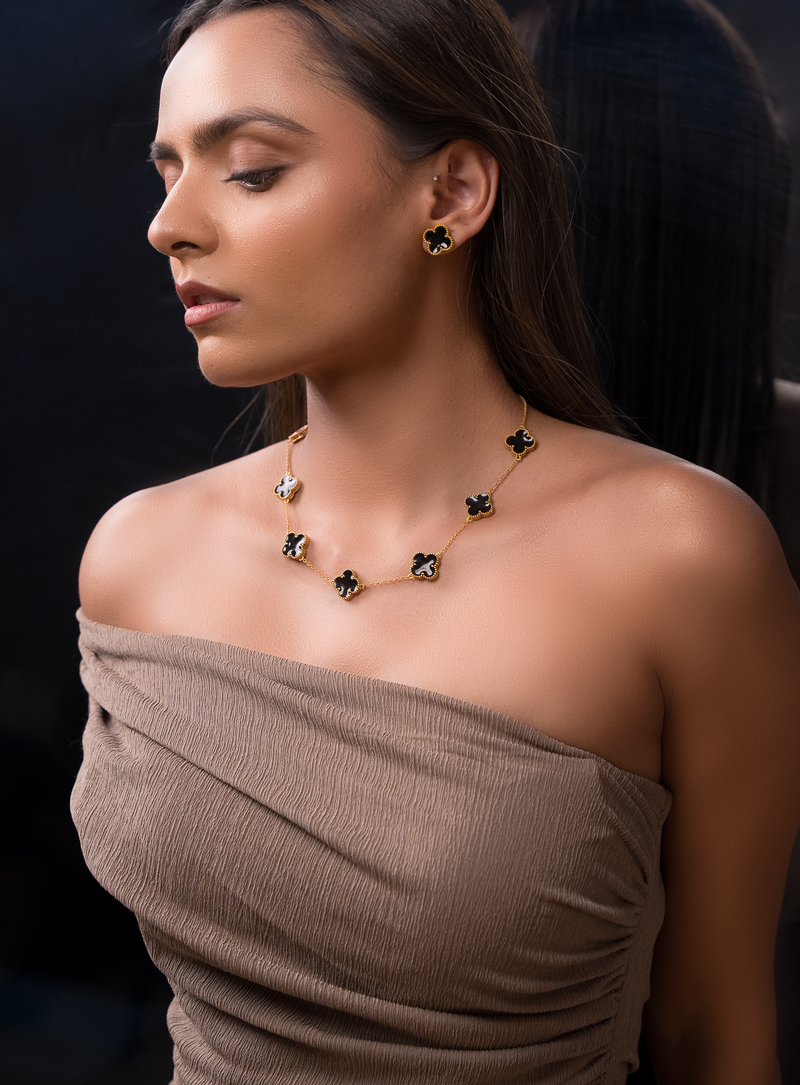 Luxurious 18k Gold Plating Four-Leaf Clover Earrings