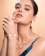Luxurious 18k Gold Plating Four-Leaf Clover Necklace - Reversible