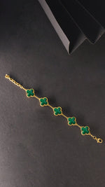 Luxurious 18k Gold Plating Four-Leaf Clover Reversible Bracelet