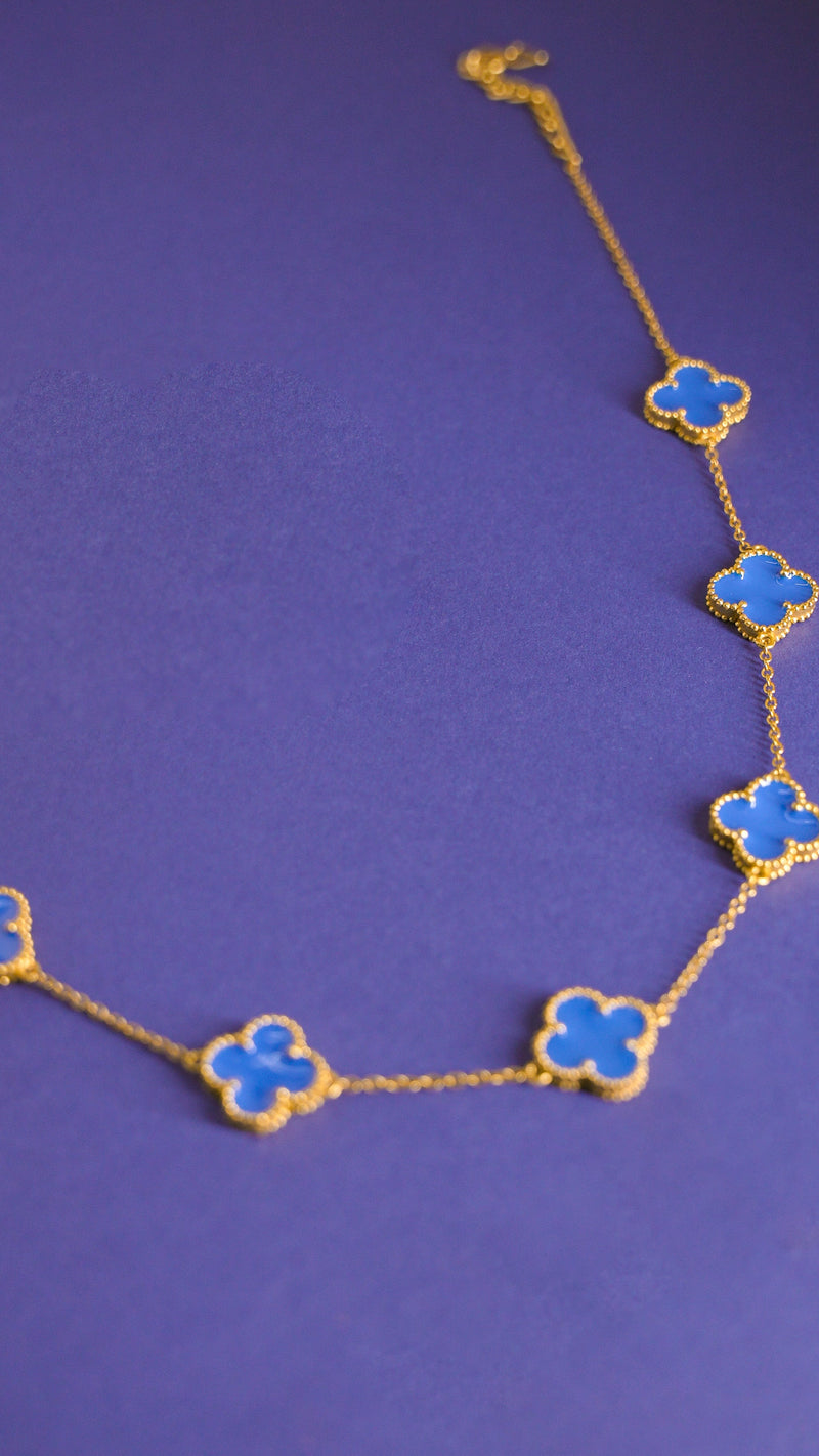 Luxurious 18k Gold Plating Four-Leaf Clover Necklace - Reversible