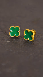 Luxurious 18k Gold Plating Four-Leaf Clover Earrings