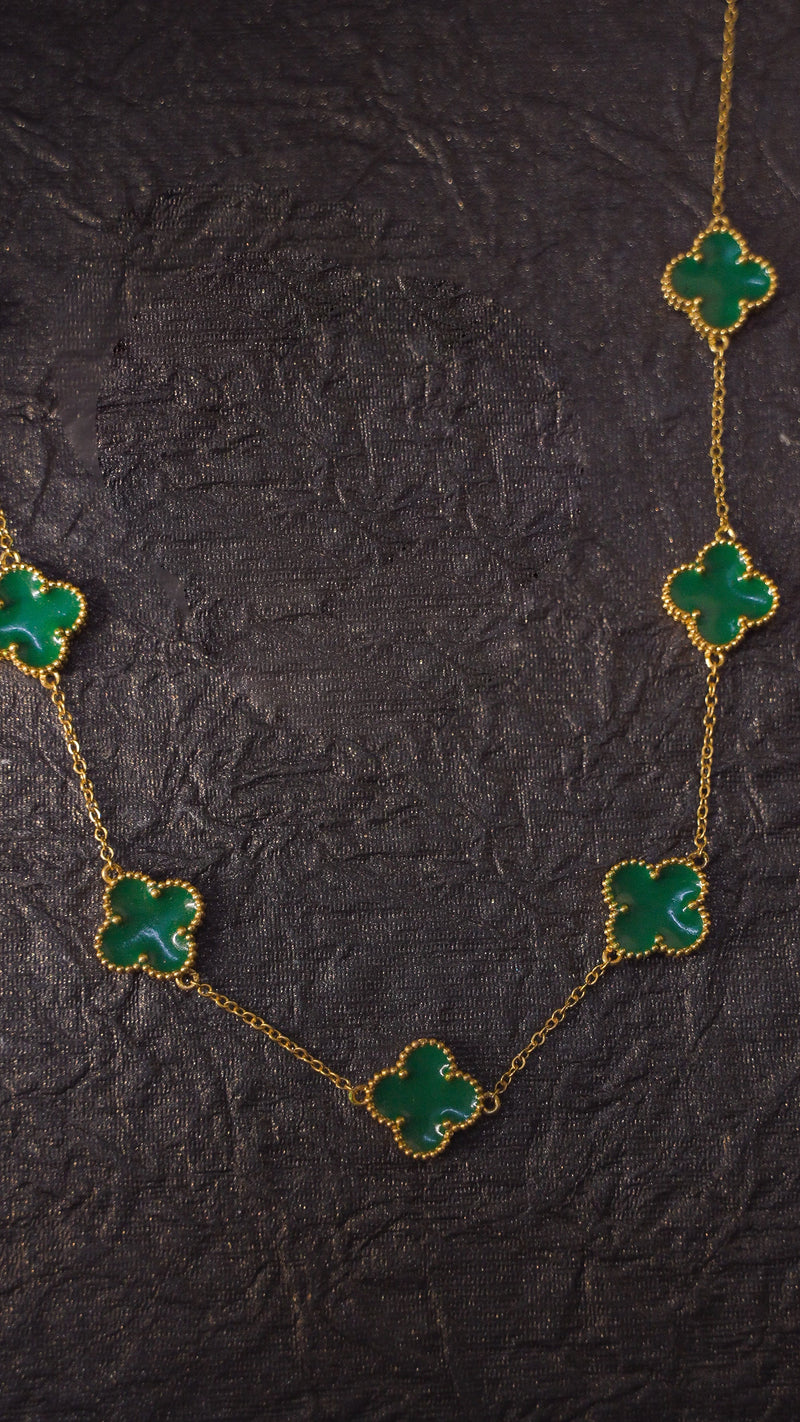 Luxurious 18k Gold Plating Four-Leaf Clover Necklace - Reversible