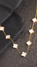 Luxurious 18k Gold Plating Four-Leaf Clover Necklace - Reversible