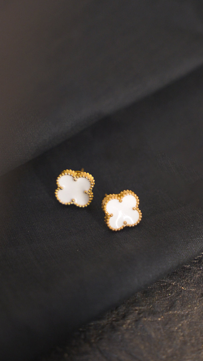 Luxurious 18k Gold Plating Four-Leaf Clover Earrings
