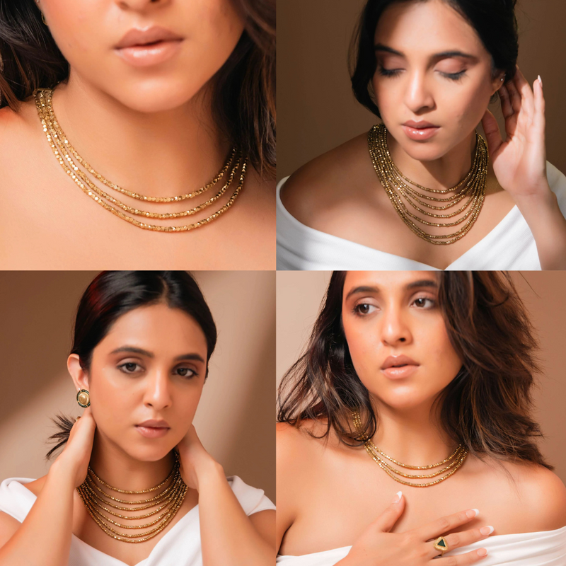 Ruhi 3 & 7 Layered Necklace Set